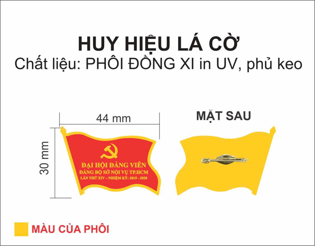 Huy hiệu hình lá cờ Việt Nam