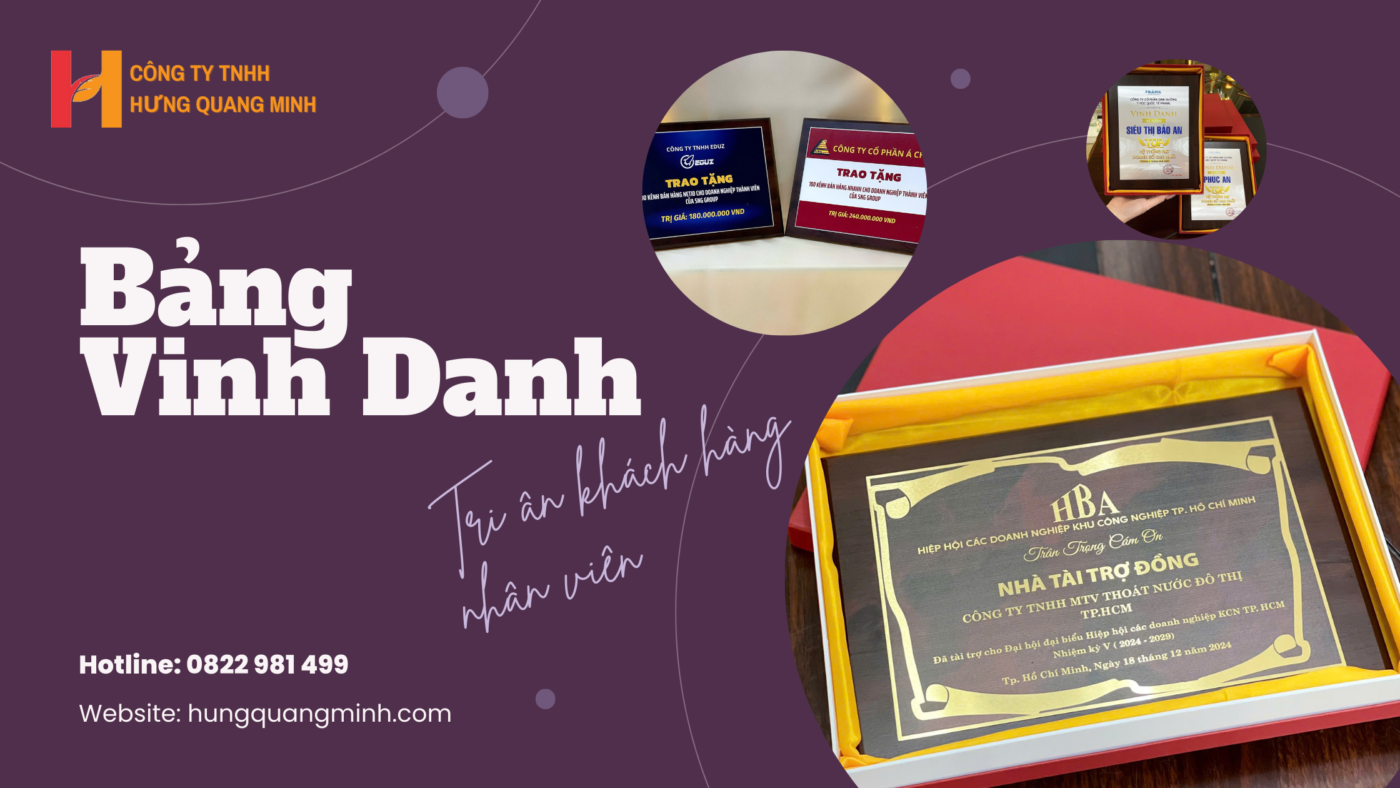 Bảng Vinh Danh Doanh Nghiệp – Phong Cách Tri Ân Hiện Đại Cho Các Đối Tác và Khách Hàng