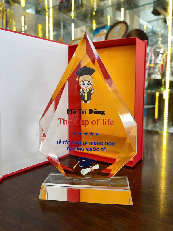 Cúp vinh danh cho học sinh nhân dịp tổng kết năm học